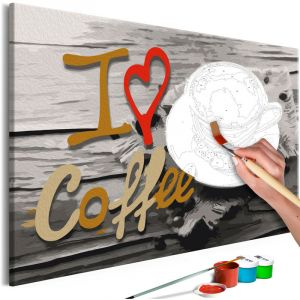 Image de Artgeist Tableau à Peindre Soi-Même "I Love Coffee" 40x60cm