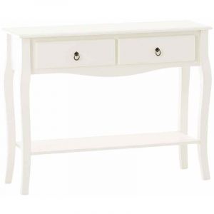 Image de CLP Table de Console en Bois LIV - Design Rustique avec 2 Tiroirs - Meuble de Couloir en Bois de Pin et MDF - Table de Chevet 78 x 1
