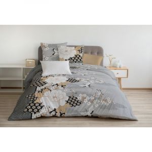 ROUGE DE CAMARES Parure de couette 100% coton Gris 240x260 cm