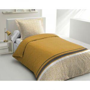 Home Linge Passion - le tilt Parure de Couette 100% Coton couleurs - Jaune, matière - 100% coton, tailles - 140 x 200 cm - Jaune