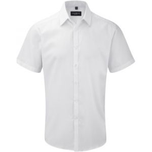 Russell Chemise de travail à manches longues - Homme (Col 38 cm) (Blanc) - UTBC2743