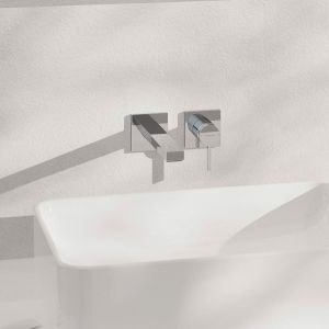 Hansgrohe Tecturis E - Mitigeur lavabo encastr&eacute; avec garniture de vidage, Robinet de salle de bain avec longueur sous bec 22,5 cm, &eacute;conomie d'eau (EcoSmart+), Chrom&eacute;, 73051000