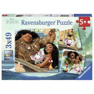 Ravensburger La légende du bout du monde, Vaiana - 3 puzzles 49 pièces