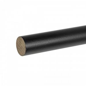 Cîme Barre de penderie décorative - diamètre 28 mm - hêtre - noir Interges