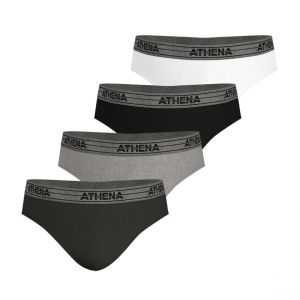 Athena Homme Basic Coton Ld30 Slip, Anthracite/Gris/Noir/Blanc (Anth), XL EU