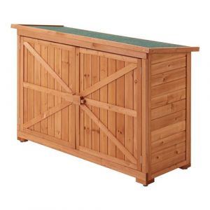 [en casa] Coffre de Rangement à 2 Portes Kerteminde pour Extérieur en Sapin 88 x 128 x 50 cm