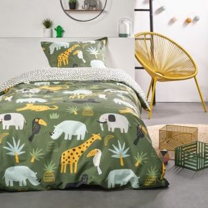 Today Parure housse de couette Happy Jungle multicolore