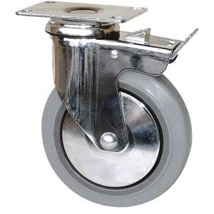 Guitel Roulette industrielle Pivotant avec frein Hervieu, Acier galvanisé, Ø 125mm, 90kg (Prix pour 1 )