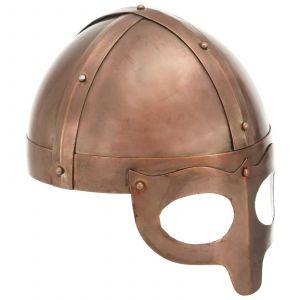 VidaXL Réplique de casque de viking - LARP - Acier de calibre 18 - 23 x 21 x 25 cm - couleur cuivre