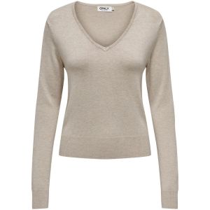 Only Onlvenice Life Ls Nca KNT Pull à col V Sweater, Couleur : Gris, M Femme