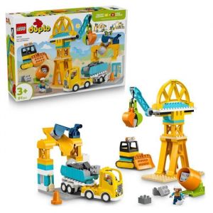 Lego DUPLO Ma Ville 10476 Le Chantier et les V&eacute;hicules de Construction 3-en-1