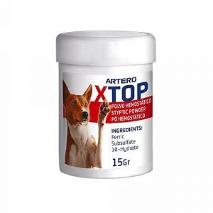 Artero Poudre h&eacute;mostatique X-top pour animaux de compagnie (Chiens et Chats). Ferme instantan&eacute;ment les petites h&eacute;morragies caus&eacute;es par des