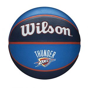 Wilson Ballon de Basket, NBA TEAM TRIBUTE, OKLAHOMA CITY THUNDER, Extérieur, caoutchouc, taille : 7