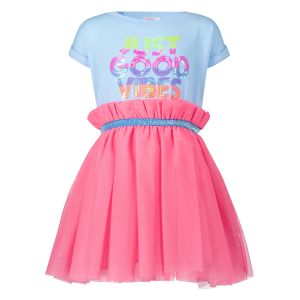 Image de Billieblush Robe bimatière manches courtes Bleu - Couleur Bleu - Taille 10-12 ans