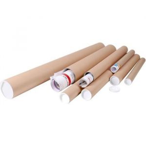 Lot de 10 tubes carton brun pour affiche poster 5 cm x 50 cm