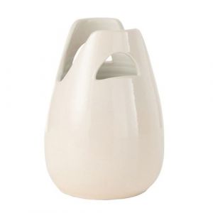 J-Line Vase Anse - c&eacute;ramique - Blanc - Small