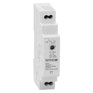 LETTEL - Alimentation 230Vca/5Vcc, puissance 15W. Fixation rail-din, largeur 1 module. - AMP1-12-5