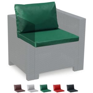 Image de Grand Soleil Coussins pour salon de jardin Rotin Bica set rechange remplacement imperméables étanches 5 places | Vert