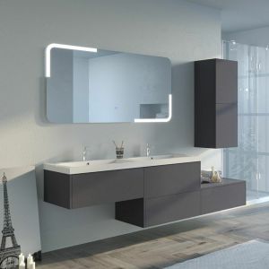 Distribain Meuble de salle de bain BELLISSIMO Gris Anthracite - Gris anthracite