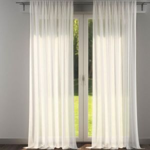 Voilage PLEIN JOUR &agrave; galon fronceur - blanc