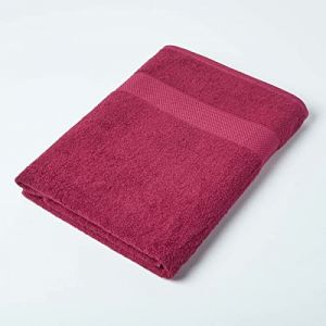 Maxi drap de bain 100% coton Bordeaux, 100 x 180 cm - Bordeaux - Homescapes