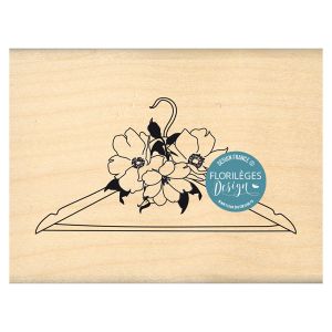Florilèges Design Tampon bois Cintre fleuri 6 x 8 cm
