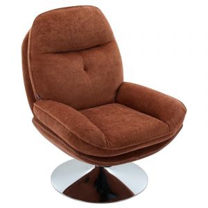 Fauteuil pivotant en tissu texturé terracotta ilmaca