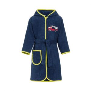 Playshoes Peignoir de bain enfant éponge pompier bleu marine