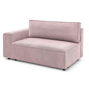 Image de Bobochic Canapé modulable Chauffeuse 2 places avec accoudoir pour canapé modulable nihad tissu velours côtelé Angle gauche Violet - Violet