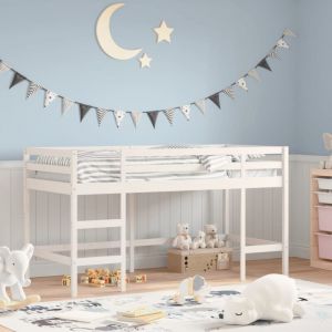 VidaXL Lit mezzanine enfants échelle blanc 80x200 cm bois pin massif