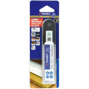 Tivoly Lot de 10 Lames Sécables 18mm pour Cutter - Revêtement Steam Résistantes à l'Oxydation - Boîte de Rangement