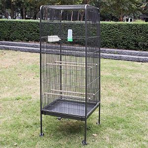 Melko - Volière grande volière 146CM Cage pour animaux avec rouleaux Volière d'intérieur avec perchoirs et bols d'alimentation