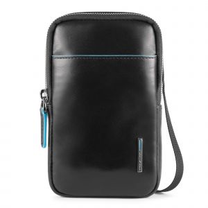Piquadro Blue Square Smartphone Men's Neck Strap Wallet RFID Nero [150533] - sac t&eacute;l&eacute;phone portable sac a main