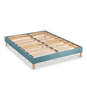 BELLECOUR LITERIE - Sommier à lattes en bois KIT COLOR 140x190 cm - Coloris Vert d'Eau - Livré en kit