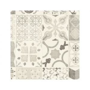 D&eacute;coweb Sol Lino - Carreaux de ciment - Noir - Rouleau de 1m x 6m