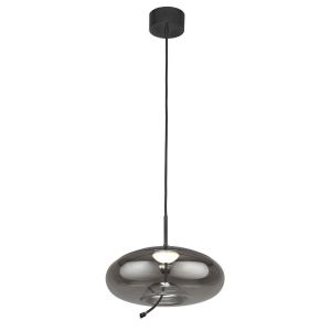 Boutica-design Suspensions Lisbon 6W LED Verre Noir Fumé L310