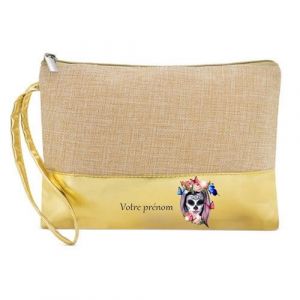 Poc tte Trousse Dore Maquillage Stylo Poc tte Trousse Tete de Mort Calavera