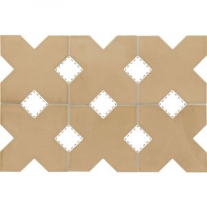 KASBAH BASE FAWN - Carrelage croix à tacos 12x12 cm
