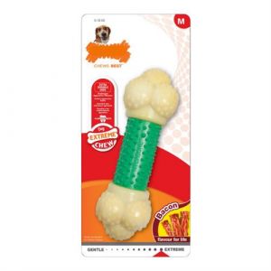 Jouet pour chien Nylabone E treme Chew Double Action Bacon Menthe 2 en 1 Caoutchouc Taille