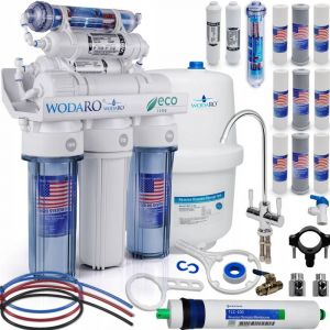 Azura home design Osmoseur domestique 7 étapes de filtration RO7 ECO + 3 jeux de cartouches (12 pièces)