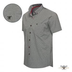 Cappuccino Bronte Shirt Striped Short Sleeve - Vichy Black - Taille 3XL