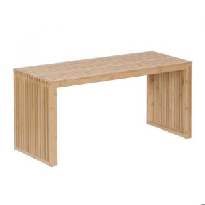 Relaxdays Banc en bambou sans dossier, moderne, pour cuisine/entr&eacute;e/sdb/chambre, H x L x P 43 x 90 x 33 cm, naturel