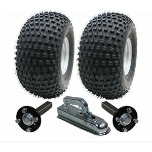 Kit de remorque ATV Quad trailer roues + moyeu / talon + attelage, 310kg, pneus sont 22x11 00 8 4ply P323 Wand nobby