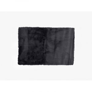 AC-Déco Tapis rectangulaire en fausse fourrure - Woodland - 180 x 240 cm - Noir ébène