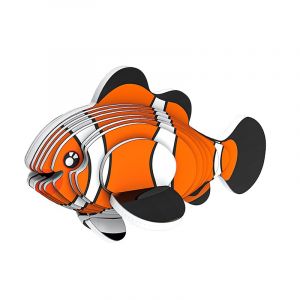 Dam Puzzle 3d en carton en relief. Design de poisson clown.