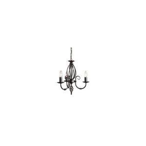 Elstead Lighting Chandelier Artisan 3x60W Noir