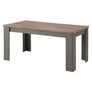 Image de DESSY Table à manger extensible de 6 à 10 personnes style contemporain gris mat et décor bois L 160 239 x l 90 cm