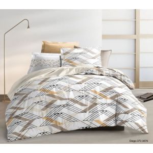 Parure de Lit 3 Pièces - Housse de Couette + 2 Taies d'Oreillers - Diego - 240 x 260 cm .