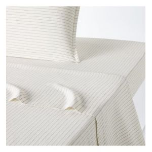 Drap plat lin lavé, Linot Rayé Multicolore Couleur Multicolore Taille 270 x 290 cm