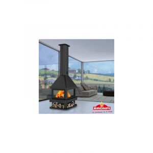 Azura home design Poêle à bois CABIMAS 4 faces vitrées 16 kW